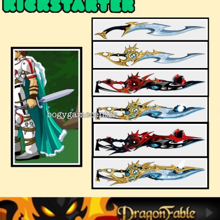 DragonFable - Exclusive 6x Kickstarter Weapon and 1x Kickstarter Cape (Ultra-Rare)